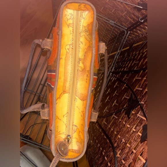 Alviero Martini Handbag. Luxury Italian Leather & Suede. GEO MAP Collection. EUC - Picture 2 of 11